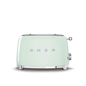 Smeg, Grille pain 2 Tranches TSF01PGEU, 2 Fentes 36 mm, 6 Niveaux de Brunissage, Fonction Chauffage, Décongélation et Bagel, Éjection Automatique du Pain, Ramasse Miettes, 950 W, Vert Pastel : Cuisine et Maison