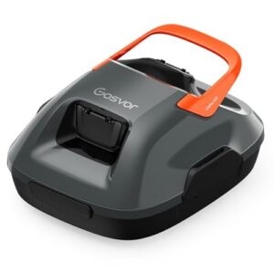 Gosvor Robot de piscine sans fil avec temps de nettoyage de 90 minutes Facile à utiliser Fonction de stationnement automatique Idéal pour piscines hors sol de 80 m² Gris/orange : Jardin