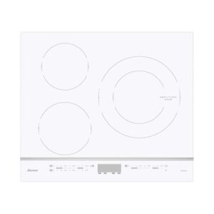 Sauter SPI4360W Plaque Induction Table de Cuisson Encastrable Blanc 3 Foyers 7200W Dimensions Encastrement : 56x49cm Grand Foyer 28 cm et 14 Positions Cuissons Fabriqué en France : Gros électroménager