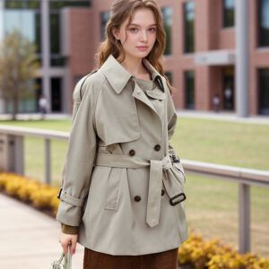 Trench Court Décontracté Tendance Automne 2025, Gris