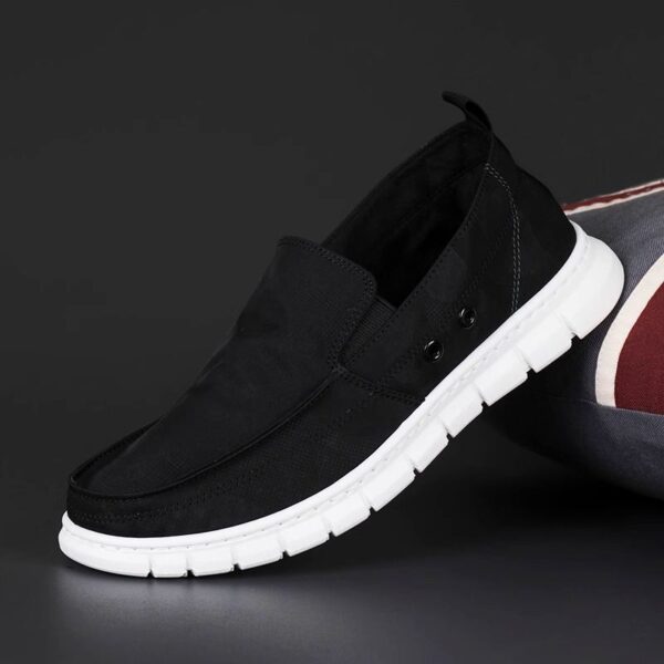 Chaussures décontractées en toile respirante et désodorisantes à semelle souple - Printemps 2025 - Noir – Image 2