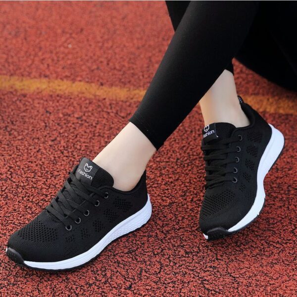 Nouvelles baskets noires pour femmes pour le printemps, l'été et l'automne 2025, respirantes, légères, pour le gymnase, casuales, pour la course, noir – Image 2