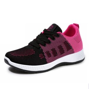 Nouvelles baskets noires pour femmes pour le printemps, l'été et l'automne 2025, respirantes, légères, pour le gymnase, casuales, pour la course, noir et rouge