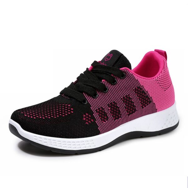 Nouvelles baskets noires pour femmes pour le printemps, l'été et l'automne 2025, respirantes, légères, pour le gymnase, casuales, pour la course, noir et rouge