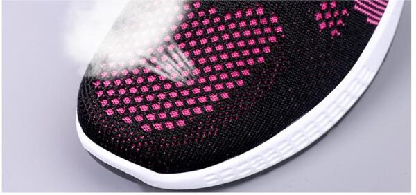Nouvelles baskets noires pour femmes pour le printemps, l'été et l'automne 2025, respirantes, légères, pour le gymnase, casuales, pour la course, noir et rouge – Image 3