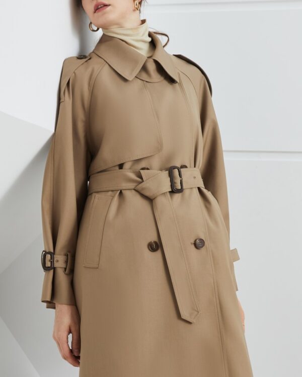 Nouveau Trench Femme 2024 Printemps/Automne - Style Britannique Lâche À Double Boutonnage - Haut De Gamme Casual – Image 4