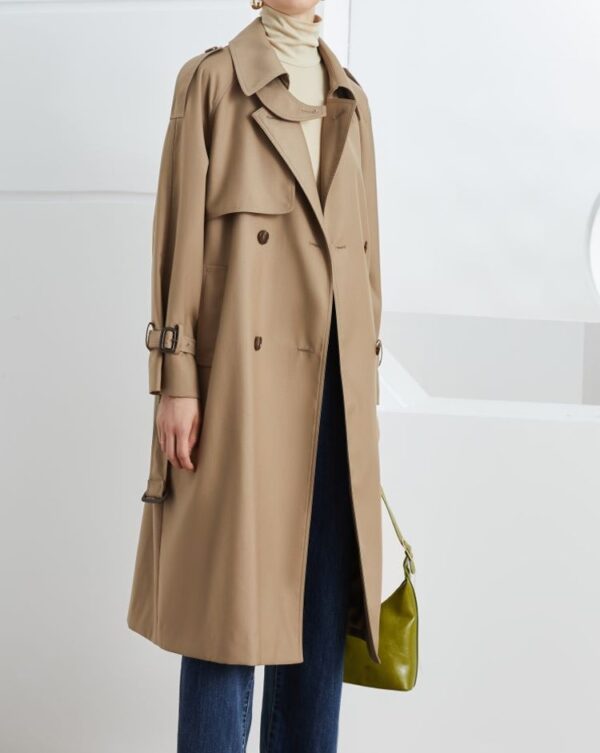 Nouveau Trench Femme 2024 Printemps/Automne - Style Britannique Lâche À Double Boutonnage - Haut De Gamme Casual – Image 5
