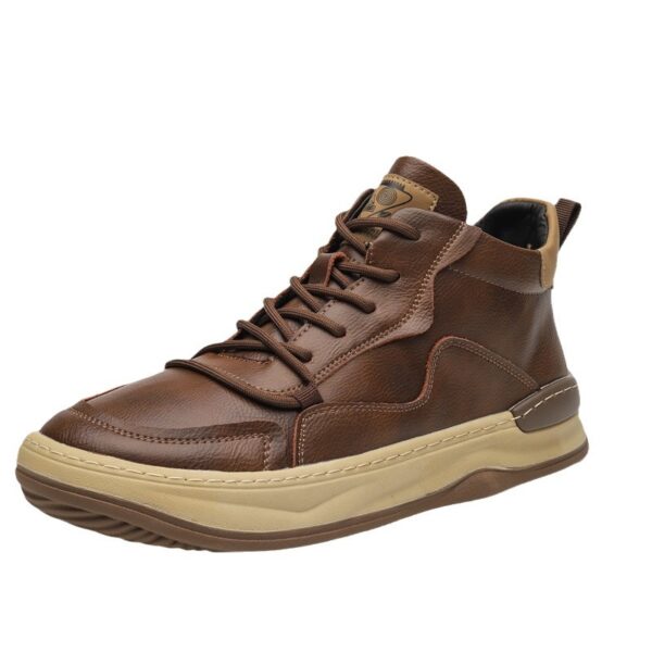 Baskets Montantes Homme 2025 (Automne-Hiver) - Cuir Véritable, Style Rétro Maillard Polyvalent Et Tendance