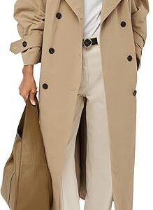 Trench Long Femme Oversize 2024 À Double Boutonnage Et Ceinture - Veste Imperméable