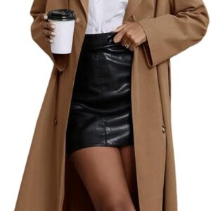 Trench Coat Mi-Long Femme 2025 - Double Boutonnage Avec Ceinture
