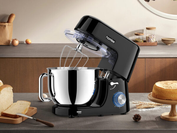 Homlee Robot Patissier,7,2L Robot Pâtissier 1800W Robot Pétrin Professionnel,Bol Acier Inoxydable,Fouet,Batteur,Crochet,Pare éclaboussures 6 P Vitesses : Cuisine et Maison – Image 20