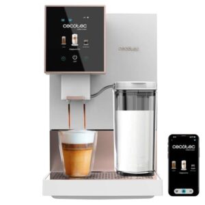 Cecotec Cafetière Superautomatique Cremmaet Compactccino Connectée White Rose. 19 Bars, Écran TFT et Wifi, Système Thermoblock, Réservoir à Lait, Réservoir à Café de 150 g, 5 Niveaux de Mouture : Cuisine et Maison