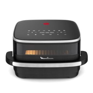 Moulinex Easy Fry XL Surface & Pizza 4L, Air fryer, Très grande surface de cuisson, Compact, Fenêtre de visualisation, Noir, AL4018F0 : Cuisine et Maison