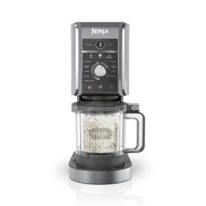 Ninja CREAMi Deluxe Sorbetière machine à desserts glacés 3 bacs, 10 fonctions,crème glacée, sorbets,yaourts glacés, des milkshakes, des slush et plus encore, option de saveur 2 en 1, argent, NC501EU : Cuisine et Maison