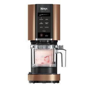 Ninja CREAMi Sorbetière & Fabrique à Desserts Glacés 3 Pots, 7 Programmes, Crème glacée, Glace italienne, Sorbets, Smoothie Bowls, Milkshakes et plus encore, 1,4 L, Noir & Cuivre, NC300EUCP : Cuisine et Maison