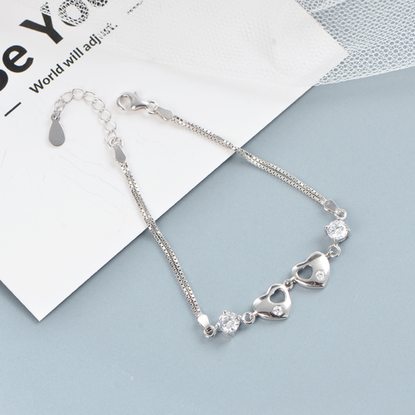 Bracelet "Cœur à Cœur" - Argent Sterling S925 - D006 – Image 2