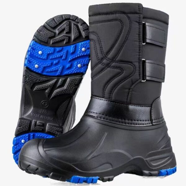 Chaussures D'hiver 2025 - Bottes De Neige Imperméables À Clous Acier, Doublure Polaire Épaisse Pour Pêche – Image 2