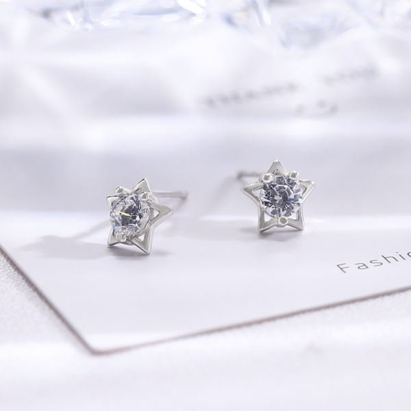 Boucles d'oreilles Pentagramme S925 Argent Sterling B003 – Image 4