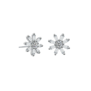 Boucles d'oreilles à clou "Flocon" - Argent Sterling S925 - B006