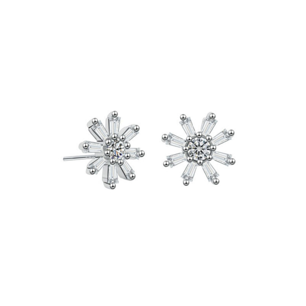 Boucles d'oreilles à clou "Flocon" - Argent Sterling S925 - B006