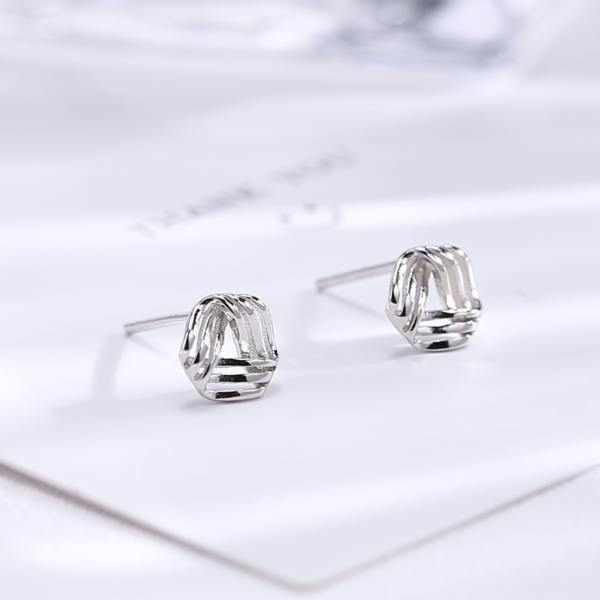 Boucles d'oreilles à clou classiques - Argent Sterling S925 - B013 – Image 2