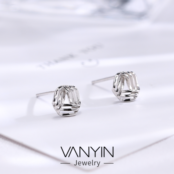 Boucles d'oreilles à clou classiques - Argent Sterling S925 - B013 – Image 3