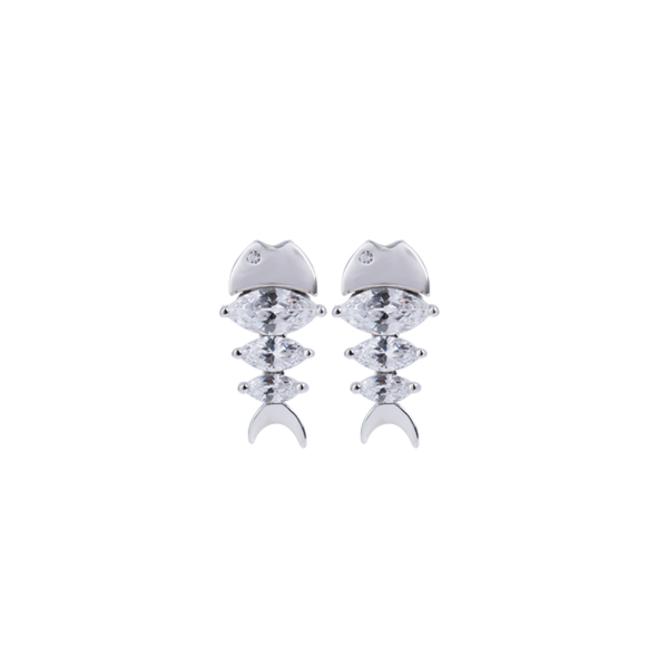 Boucles d'oreilles créatives "Arête de poisson" - Argent Sterling S925 - B015