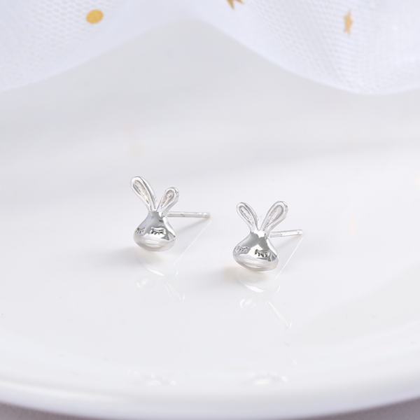 Boucles d'oreilles à clou "Lapin" - Argent Sterling S925 - B020 – Image 3