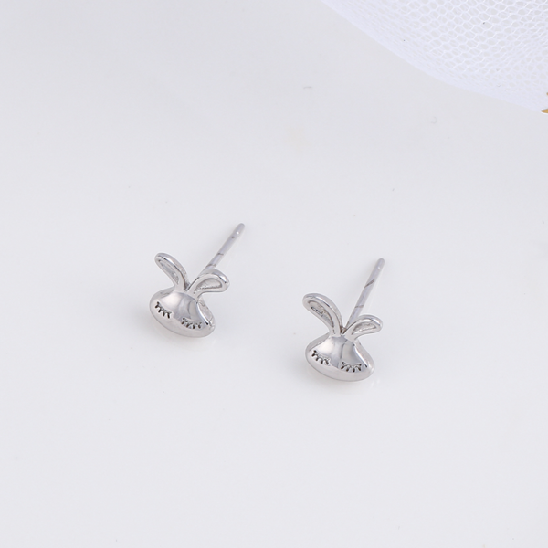Boucles d'oreilles à clou "Lapin" - Argent Sterling S925 - B020 – Image 4