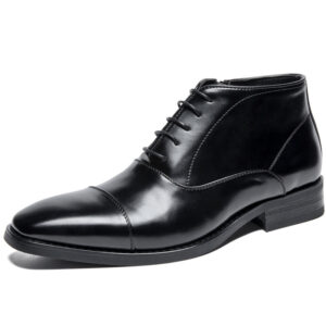 Bottes Chelsea Homme Grande Taille 2025 (Automne-Hiver) - Style Japonais Business, Cuir Formel À Lacets Latéraux