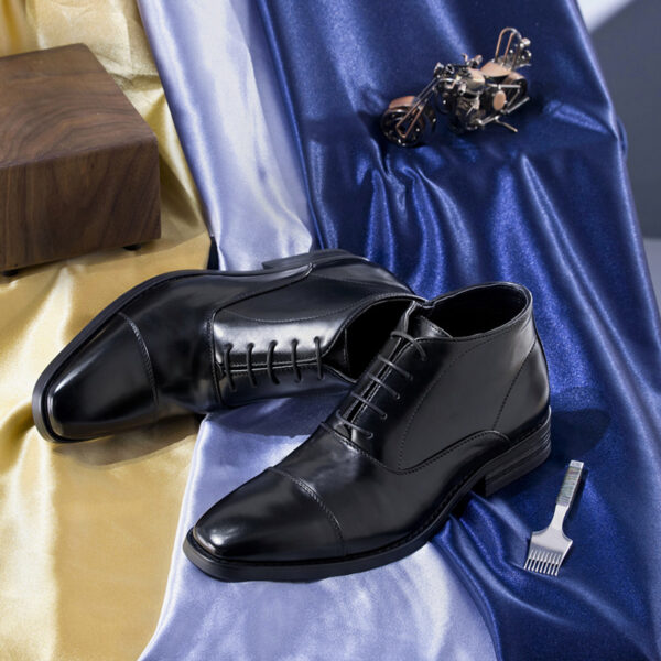 Bottes Chelsea Homme Grande Taille 2025 (Automne-Hiver) - Style Japonais Business, Cuir Formel À Lacets Latéraux – Image 2