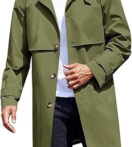 Trench D'automne Slim - Mi-Long Simple Boutonnage Coupe-Vent