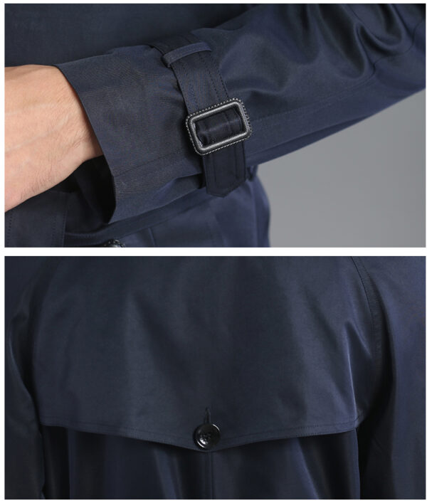 Trench Long Printemps/Automme - Double Boutonnage Noir – Image 6