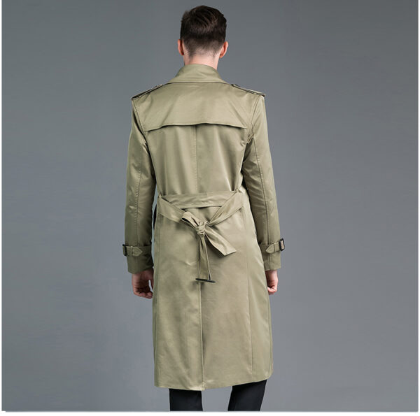 Trench Long Printemps/Automne - Double Boutonnage Vert – Image 3