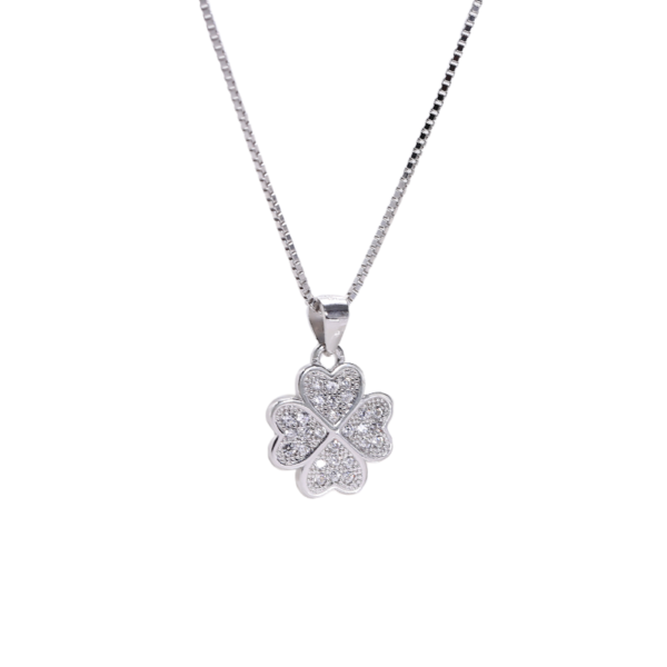Pendentif Trèfle à Quatre Feuilles pour Femme - Argent Sterling S925 - A005