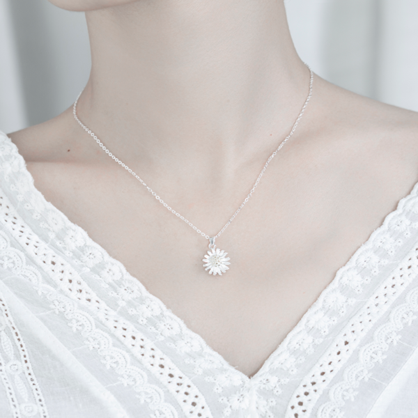 Pendentif Petite Marguerite - Argent Sterling S925 - A013 – Image 3