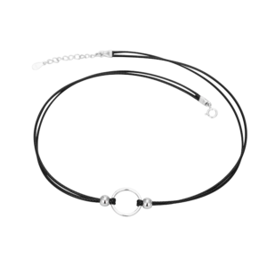 Ras-de-cou Noir Rond - Argent Sterling S925 - A020