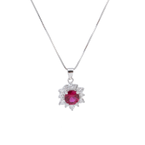 Pendentif en forme de tournesol en argent massif S925 A026