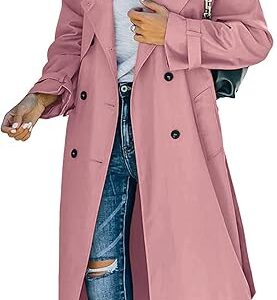 Nouveau Trench Slim Long - Double Boutonnage, Coupe-Vent, Ceinture