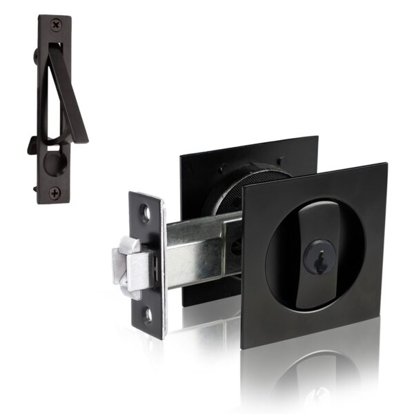 Verrou Pour Porte Poche Avec Clé, Loquet Moderne Pour Porte De Grange Coulissante D'entrée