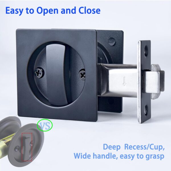 Verrou Pour Porte Poche Avec Clé, Loquet Moderne Pour Porte De Grange Coulissante D'entrée – Image 4