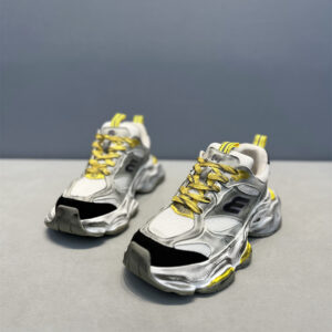 Sneakers Rétro Homme Printemps/Été - Mesh Respirant, Contraste De Couleurs, Effet Élancé - Jaune