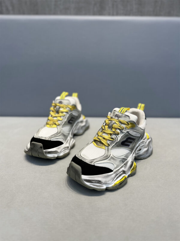Sneakers Rétro Homme Printemps/Été - Mesh Respirant, Contraste De Couleurs, Effet Élancé - Jaune