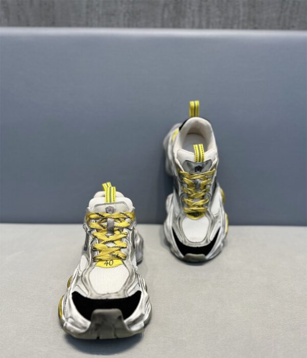 Sneakers Rétro Homme Printemps/Été - Mesh Respirant, Contraste De Couleurs, Effet Élancé - Jaune – Image 3