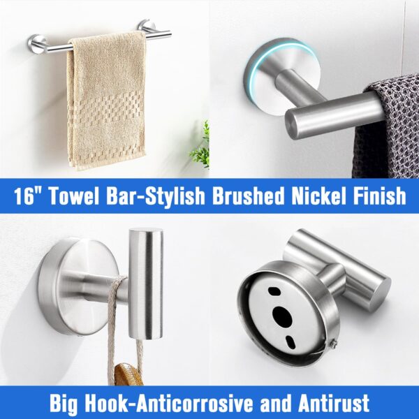 Ensemble D'accessoires De Salle De Bain En Acier Inoxydable Argent Mat – Image 3
