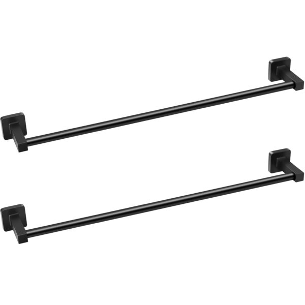 Rack À Serviettes En Acier Inoxydable De Couleur Noire Mat, Mural, Rack À Serviettes De Bain – Image 2