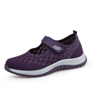 Sandales pour l'excroissance osseuse du gros orteil en été, chaussures en toile avec semelle douce, violet