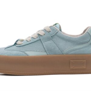 Nouvelles chaussures en toile casuales respirantes avec semelle épaisse et tête ronde pour l'été, pour femmes, bleu ciel