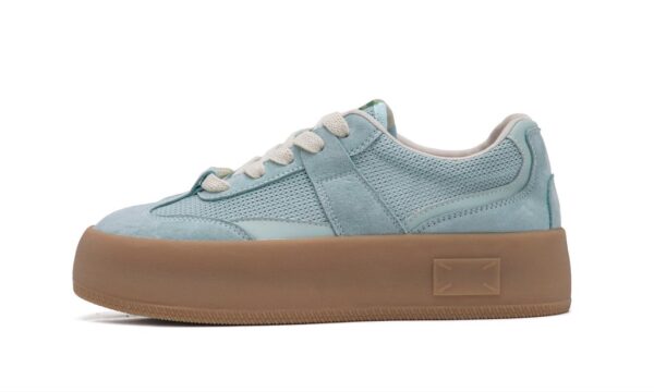 Nouvelles chaussures en toile casuales respirantes avec semelle épaisse et tête ronde pour l'été, pour femmes, bleu ciel
