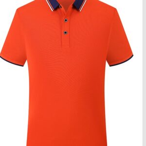Polo De Travail D'été À Manches Courtes - Col Chemisier Orange